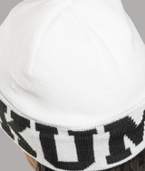 Flag Beanie in White, view 4 — GYMKUMA