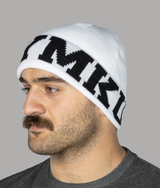 Flag Beanie in White, view 3 — GYMKUMA