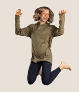 Icy LS Hooded Shirt - Olive Green