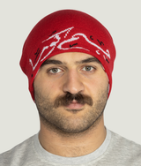 Flag Beanie in Red, view 2 — GYMKUMA