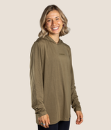 Icy LS Hooded Shirt - Olive Green