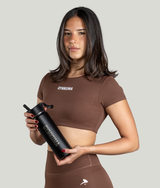 22oz matte black water bottle with flip-top lid