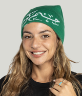 Flag Beanie in Green, alternate listing, view 2 — GYMKUMA