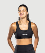 Fly-Half Bra in Black, view 2 — GYMKUMA