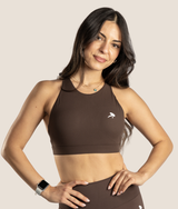 Jenn Bra in Mocha Brown, view 3 — GYMKUMA
