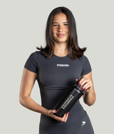 32oz matte black water bottle with flip-top lid