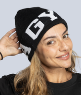 Flag Beanie in Black, alternate listing, view 2 — GYMKUMA