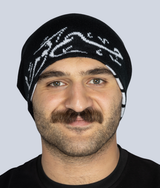 Flag Beanie in Black, view 2 — GYMKUMA