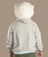Varsity Oversized Knit Hoodie - Marshmallow Grey