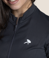 Passion Long sleeve zip up top - Black