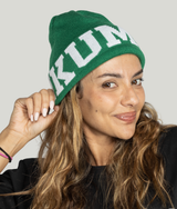 Flag Beanie in Green, alternate listing, view 3 — GYMKUMA