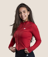 Passion Long sleeve zip up top - Red