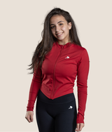 Passion Long sleeve zip up top - Red