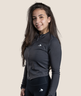 Passion Long sleeve zip up top - Black