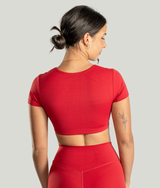 Passion Crop Top in Red, view 2 — GYMKUMA