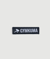 GYMKUMA Icon Patch in black and grey with raised stitching and Velcro backing
