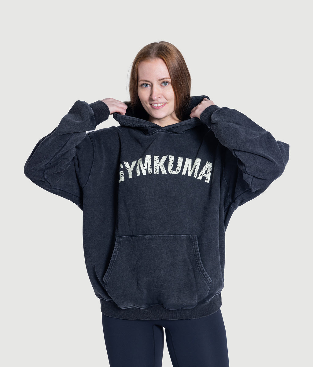 Roots Washed Hoodie Black GYMKUMA