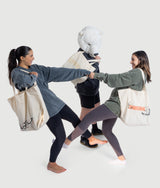 Spacious natural cotton Roots tote bag by GYMKUMA