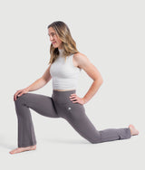 Elle Flare Leggings - Khaki Brown