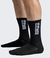 Papa Bear Socks in Black, view 3 — GYMKUMA