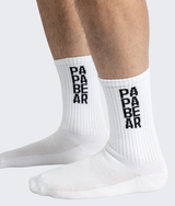 Papa Bear Socks in White, view 2 — GYMKUMA
