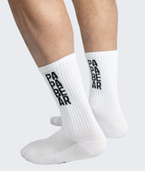 Papa Bear Socks in White, view 3 — GYMKUMA