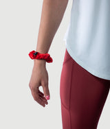 Red mini scrunchie hair tie by GYMKUMA