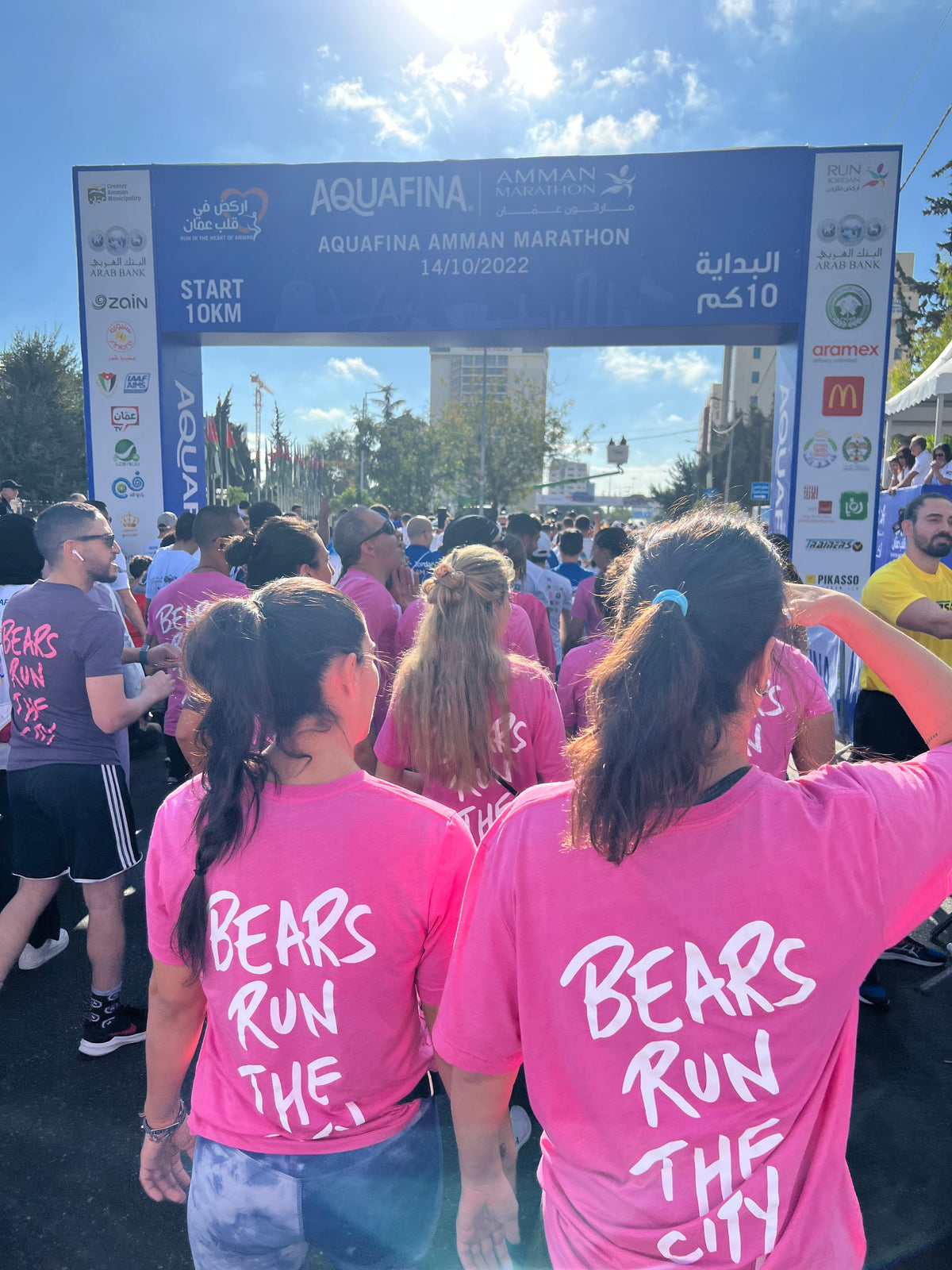 GYMKUMA runners in pink at the Amman Marathon