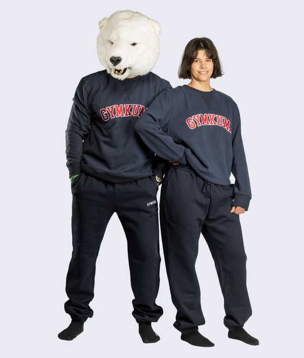 Varsity Sweatpants in Navy Blue, view 2 — GYMKUMA