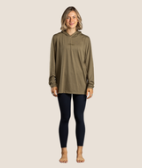 Icy LS Hooded Shirt - Olive Green