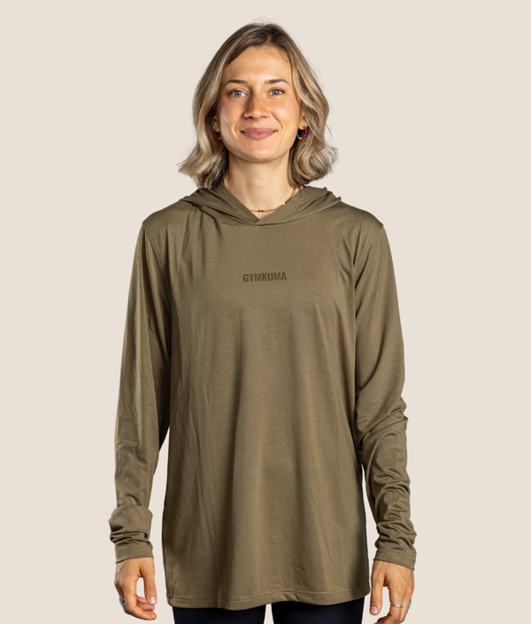 Icy LS Hooded Shirt - Olive Green