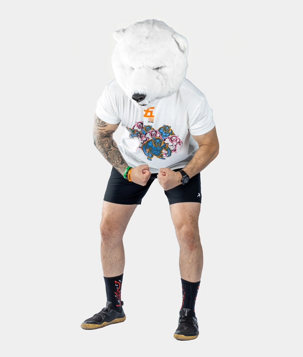 5:AM Club T-Shirt in White, second fit, view 2 — GYMKUMA