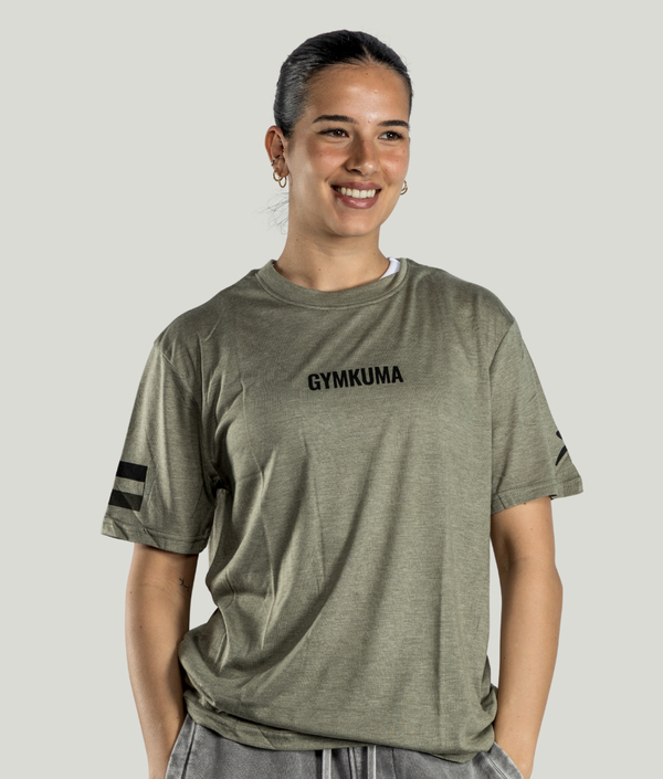 Gymkuma Basic T-Shirt in Army Green, view 2 — GYMKUMA