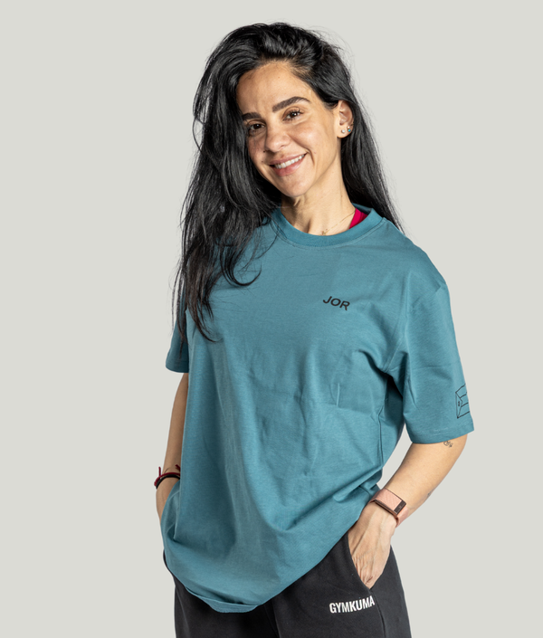 J3 T-Shirt in Blue, view 2 — GYMKUMA