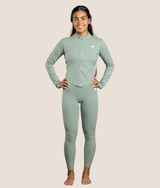 Passion LS zip up top - Matcha Green