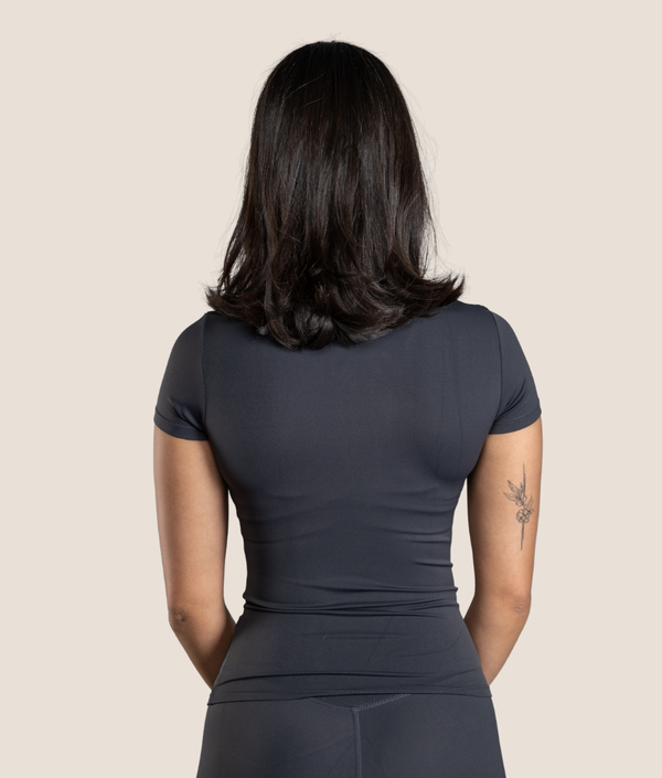 Passion Top in Gray, view 2 — GYMKUMA