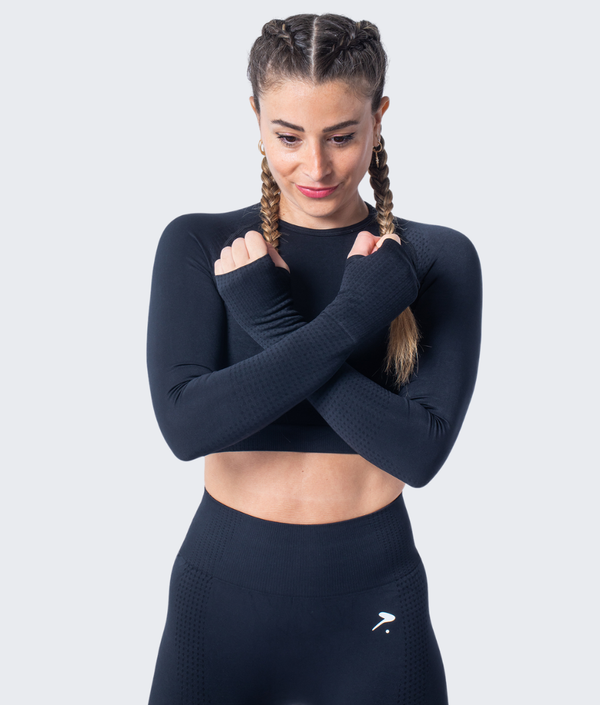 GYMKUMA Athena seamless three-piece set in Midnight