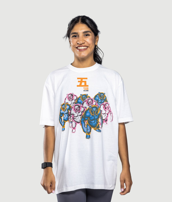 5:AM Club T-Shirt in White — GYMKUMA
