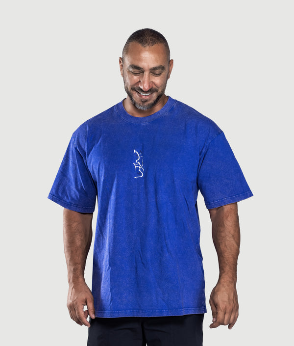 Ink Drop Oversized T-Shirt in Blue — GYMKUMA