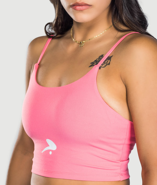 Level Up Bra Top in Bubblegum, view 2 — GYMKUMA