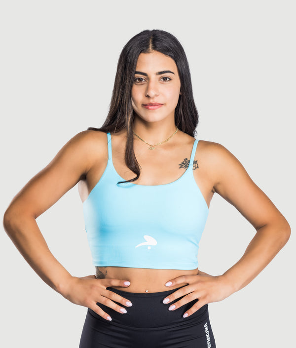 Level Up Bra Top in Baby Blue — GYMKUMA