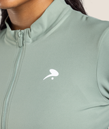 Passion LS zip up top - Matcha Green