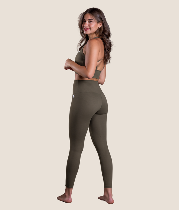 Fly Leggings in Olive Green, view 8 — GYMKUMA