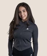 Passion Long sleeve zip up top - Black