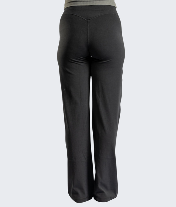 Everything Straight Leg Bottoms in Black, view 2 — GYMKUMA
