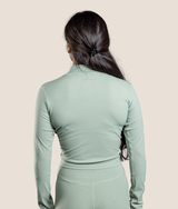 Passion LS zip up top - Matcha Green