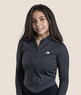 Passion Long sleeve zip up top - Black