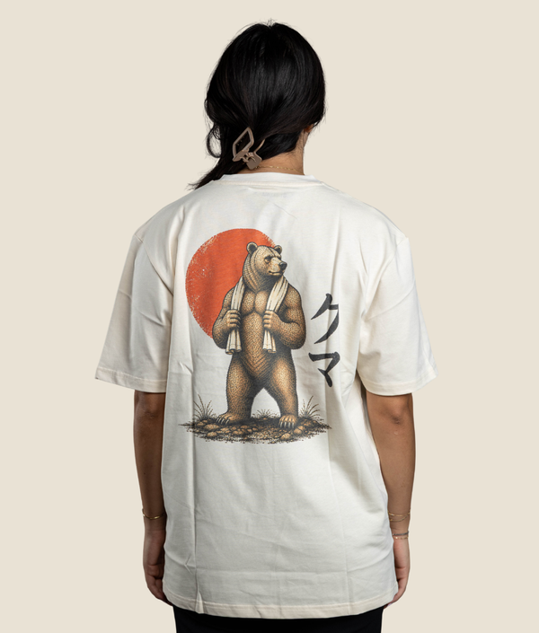 Kuma Ronin T-Shirt in Bone, view 2 — GYMKUMA