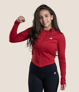 Passion Long sleeve zip up top - Red