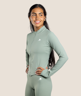 Passion LS zip up top - Matcha Green